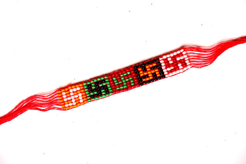 Swastik Rakhi with Colorful beads - OnlinePrasad.com