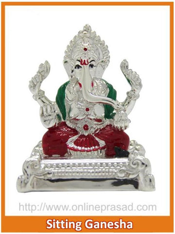 The Sitting Ganesha Idol - OnlinePrasad.com