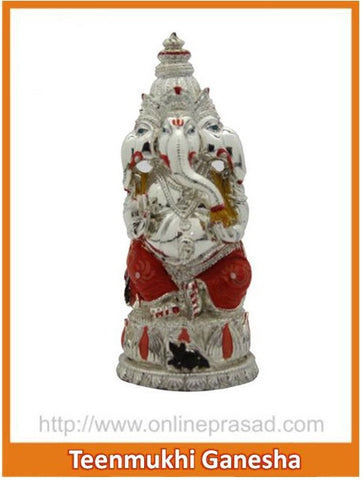 The Teenmukhi Ganesha Idol - OnlinePrasad.com