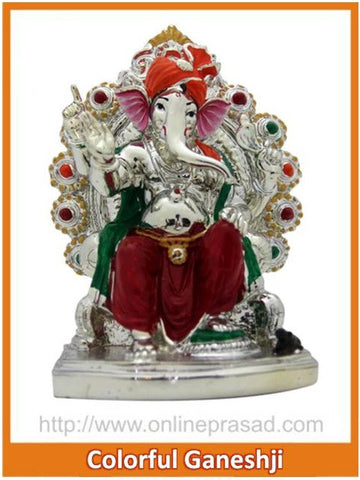 The Colorful Ganeshji Idol - OnlinePrasad.com