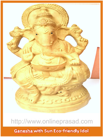 Ganesha with Sun - Eco Friendly Idol - OnlinePrasad.com
