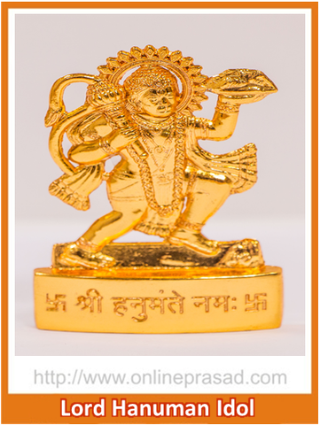 Zevotion Lord Hanuman Gold Plated  Idol - OnlinePrasad.com