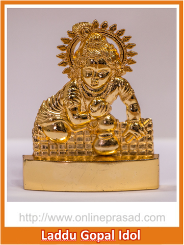 Zevotion Laddu Gopal Gold Plated Idol - OnlinePrasad.com