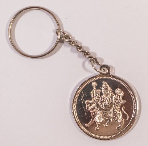 The Durga Mata in Silver Key Chain - OnlinePrasad.com