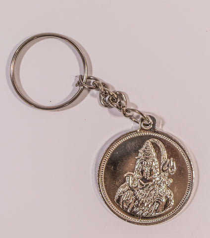 The Shiva In Silver Key Chain - OnlinePrasad.com