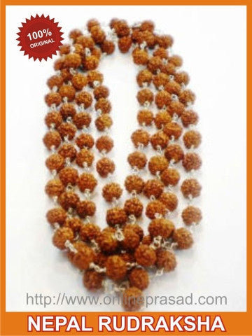 Stress Relief - 5 Mukhi Rudraksha Mala: Special Offer - OnlinePrasad.com