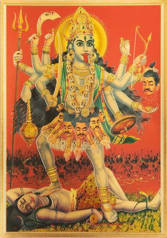 The Bhadra kali Maa Golden Poster - OnlinePrasad.com