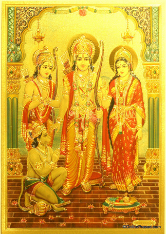The Ram Darbar Golden Poster - OnlinePrasad.com
