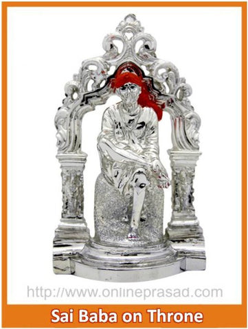 The Sai Baba On Throne Idol - OnlinePrasad.com