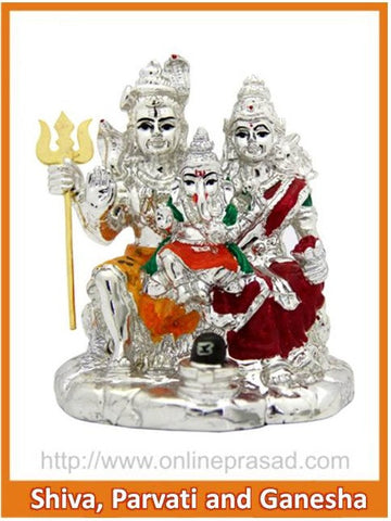 The Shiva, Parvati And Ganesha Idol - OnlinePrasad.com