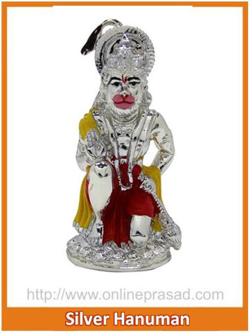 The Silver Hanuman Idol - OnlinePrasad.com