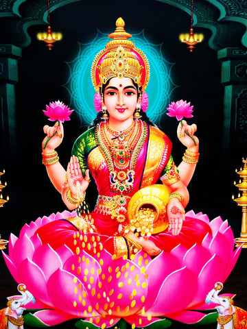 Poster Of Laxmi In Pink - OnlinePrasad.com