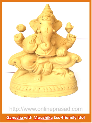 Ganesha with Moushika - Eco Friendly Idol - OnlinePrasad.com