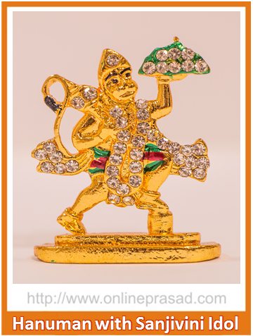 Zevotion Lord Hanuman with Sanjivini Mountain Idol - OnlinePrasad.com