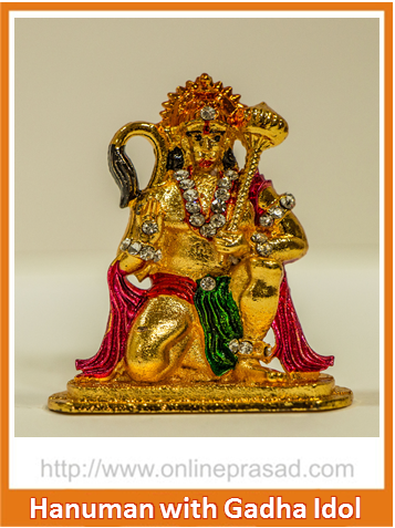 Zevotion Lord HanumanWith Gadha Idol - OnlinePrasad.com