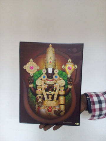 Tirupati Balaji Wooden Framed Photo - OnlinePrasad.com