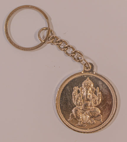 The Ganesha In Gold Key Chain - OnlinePrasad.com