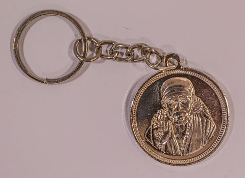 The Shiridi Sai Baba In silver Key Chain - OnlinePrasad.com