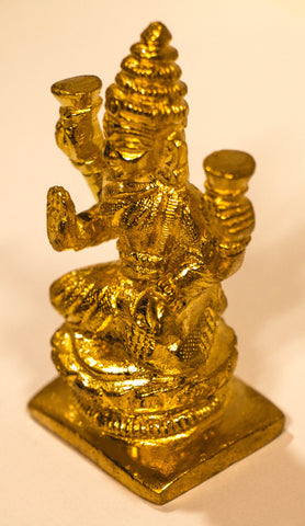 Zevotion Shining MahaLaxmi Gold Plated Idol - OnlinePrasad.com