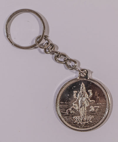 The Maha Laxmi In Silver Key Chain - OnlinePrasad.com