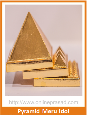Zevotion Pyramid Meru Gold Plated Idol - OnlinePrasad.com