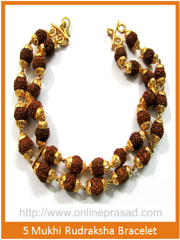 5 Mukhi Rudraksha Bracelet - OnlinePrasad.com