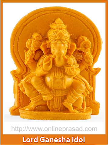 Sitting Lord  Ganesha Idol - OnlinePrasad.com