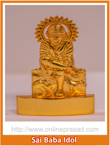 Zevotion Sai Baba Gold Plated Idol - OnlinePrasad.com