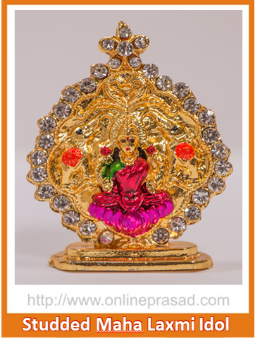 Zevotion Studded Maha Laxmi Idol - OnlinePrasad.com