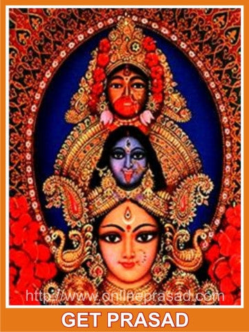 Kamakhya Devi Diwali Prasad + Golden Poster + Durga Idol - OnlinePrasad.com