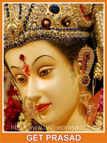 9 Shakti Temples + Maha Meru(Sphatik) + Shree Yantra + Durga GoldPoster - OnlinePrasad.com