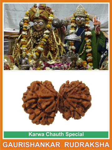 Karwa Chauth Special Prasad + Gauri Shankar Rudraksha (with silver capping) - OnlinePrasad.com